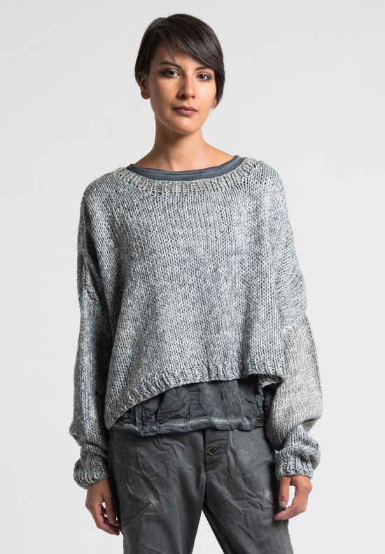 Umit Unal Wool Long Sleeve Sweater in Dark Grey | Santa Fe Dry Goods ...