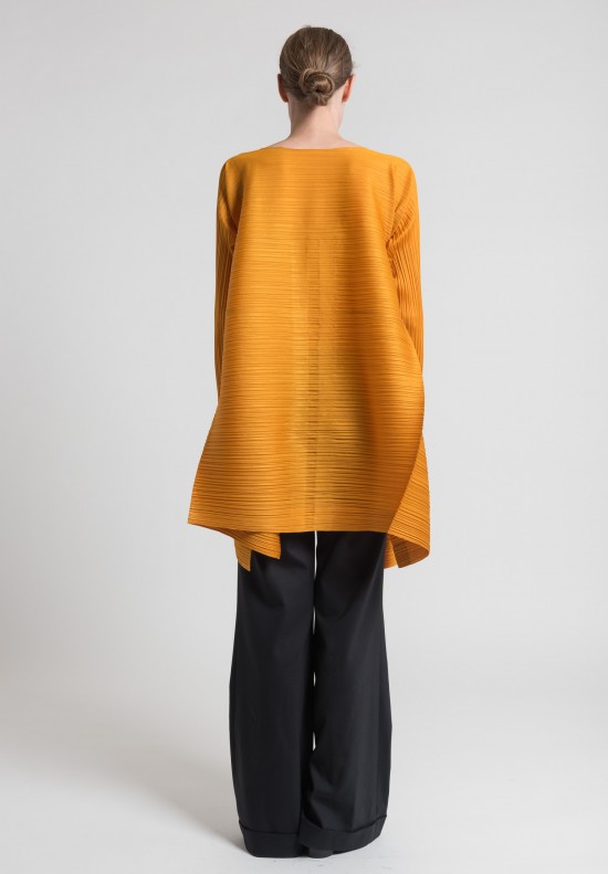 Issey Miyake Pleats Please Edgy Bounce Tunic in Marigold	