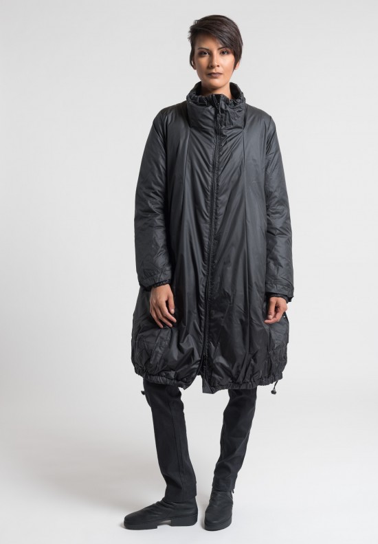 Rundholz Black Label A-Line Puffy Coat in Black	