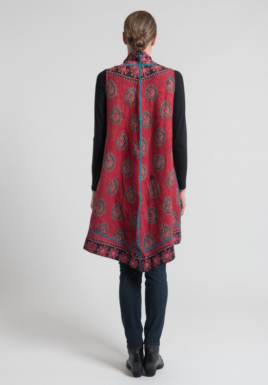 Mieko Mintz Reversible A-Line Vest in Red/Navy	