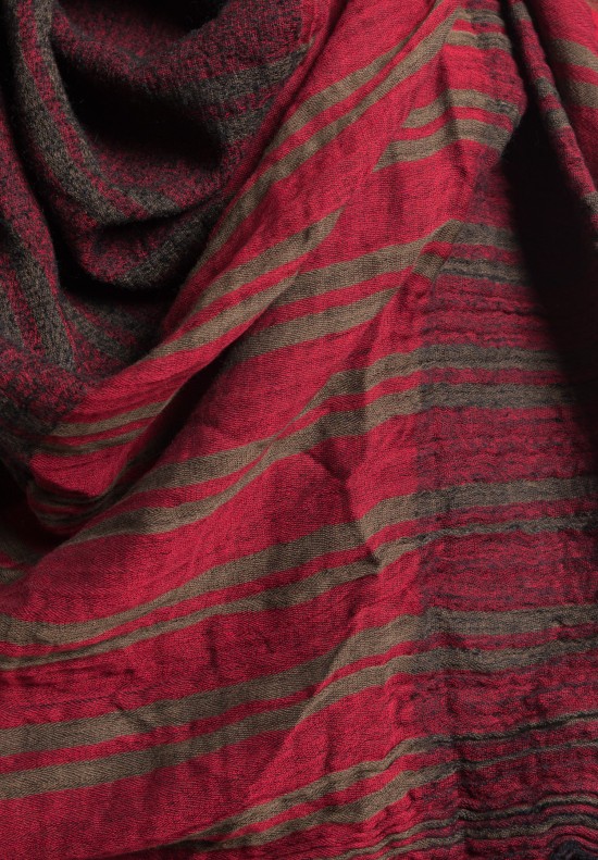Uma Wang Large Striped Scarf in Red	