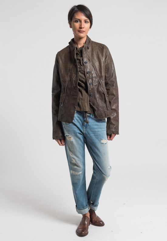 Rundholz Dip Multi Zipper Leather Jacket in Linoil | Santa Fe Dry Goods ...