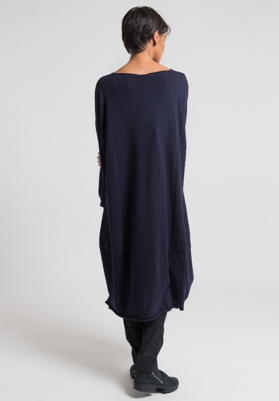 Rundholz Black Label Cotton/Cashmere Tunic Dress in Volcano	