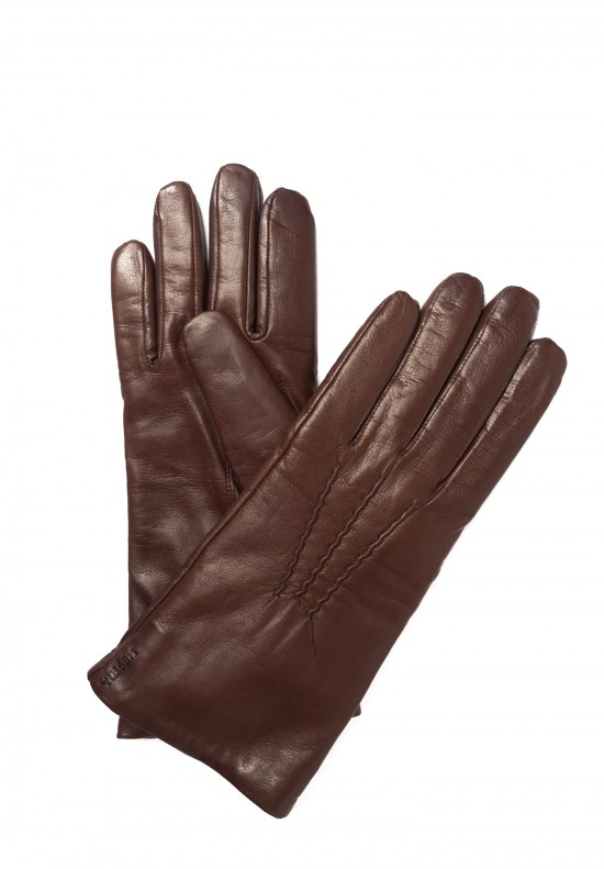 Hestra Isabel Hairsheep Leather Gloves in Chestnut