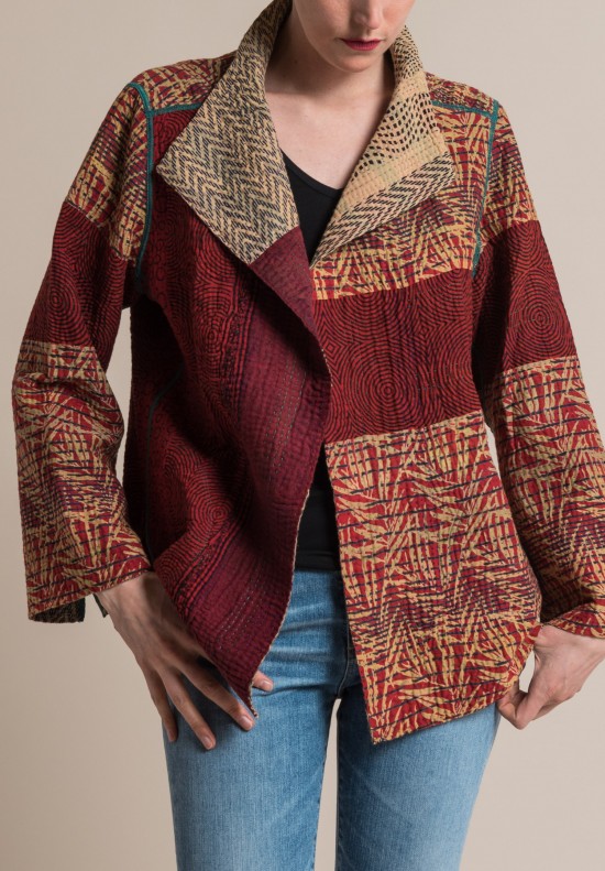 Mieko Mintz Soho Bamboo Short Jacket in Cream/Black