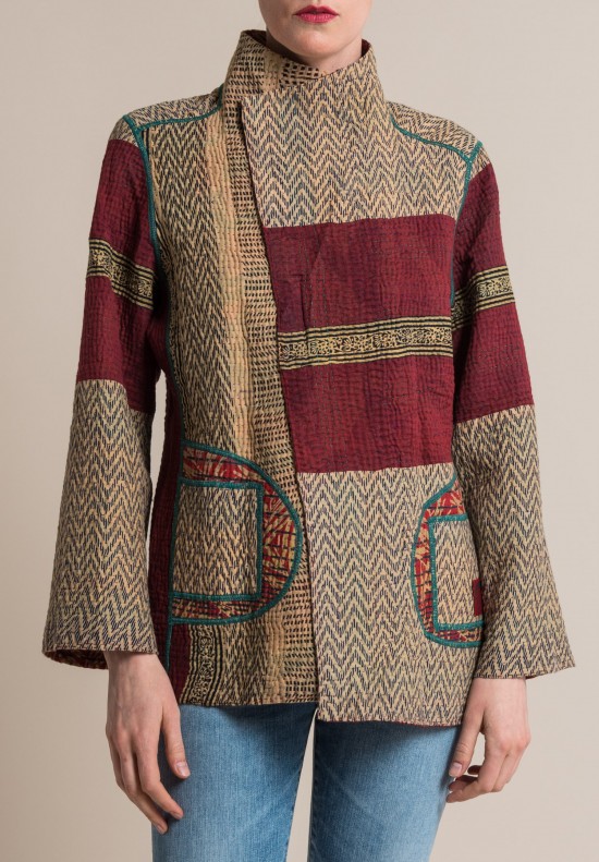 Mieko Mintz Soho Bamboo Short Jacket in Cream/Black