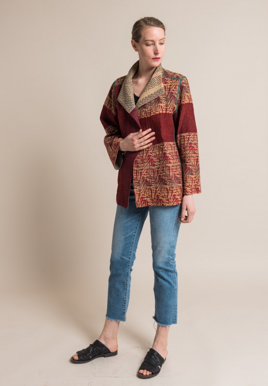 Mieko Mintz Soho Bamboo Short Jacket in Cream/Black