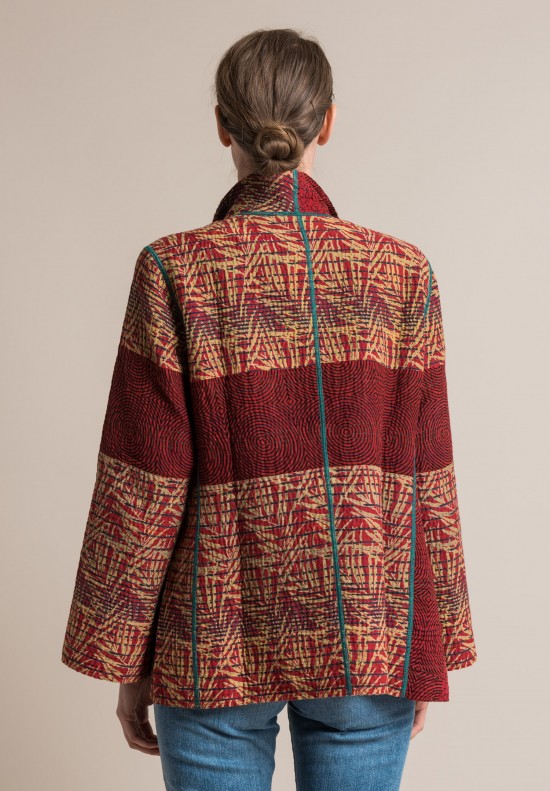 Mieko Mintz Soho Bamboo Short Jacket in Cream/Black