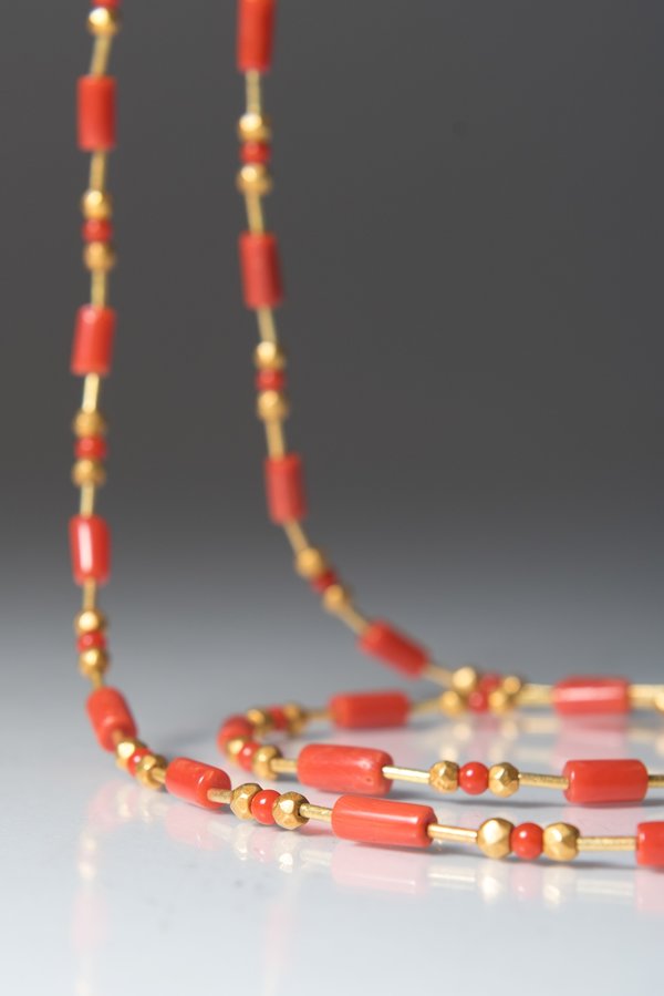 	Greig Porter 18K Gold & Coral Bead Necklace