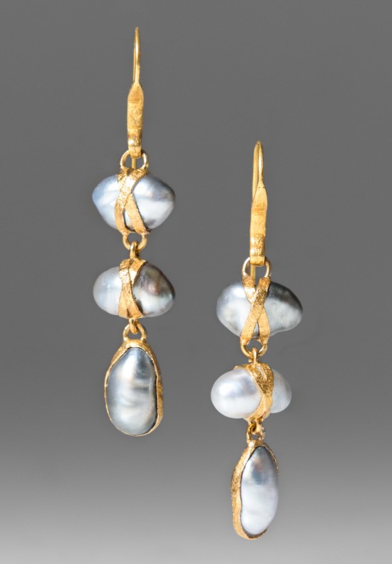 Lou Zeldis 3 Drop Tahitian Pearl Earrings | Santa Fe Dry Goods ...