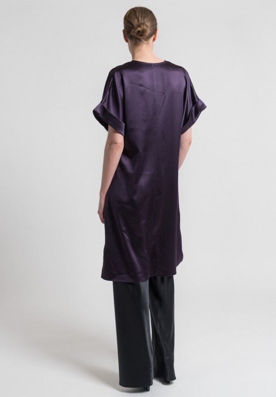 	Peter Cohen Silk Capital T Dress in Purple