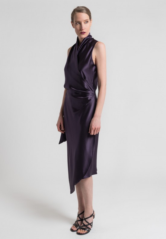 Peter Cohen Double Layer Silk Dress in Purple	