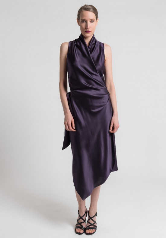 Peter Cohen Double Layer Silk Dress in Purple	