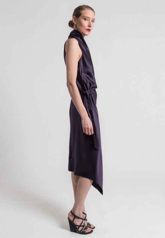 Peter Cohen Double Layer Silk Dress in Purple	