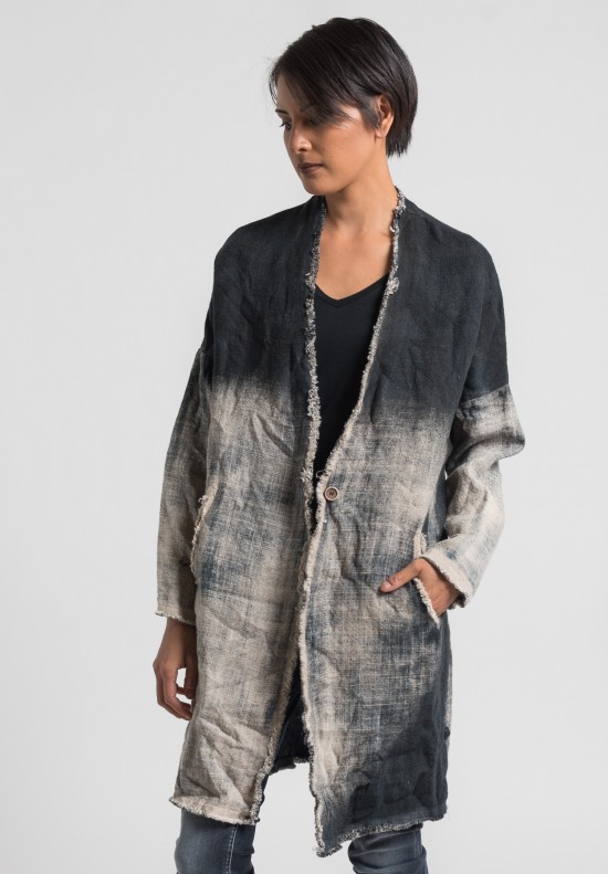 Avant Toi Linen V-Neck Jacket in Carruba	