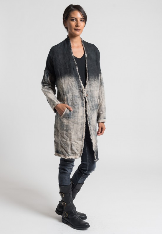 Avant Toi Linen V-Neck Jacket in Carruba	