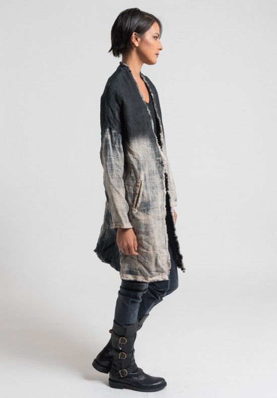 Avant Toi Linen V-Neck Jacket in Carruba	