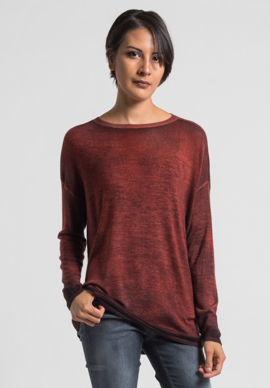 Avant Toi Cashmere/Silk Lightweight Sweater in Canyon	