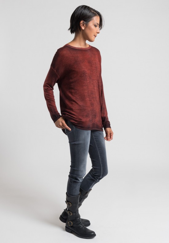 Avant Toi Cashmere/Silk Lightweight Sweater in Canyon	