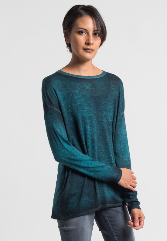 Avant Toi Cashmere/Silk Lightweight Sweater in Turquoise | Santa Fe Dry ...