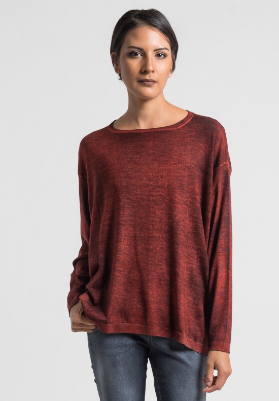 Avant Toi Cashmere/Silk Back Water Print Sweater in Canyon	