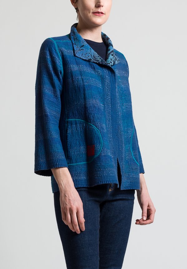 Mieko Mintz 4-Layer Twilight Short Jacket in Lavender/Blue	