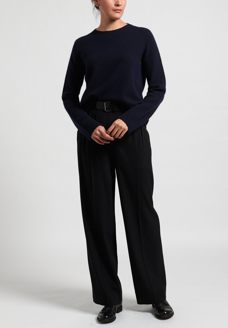 The Row Wool Cashmere Sibel Sweater in Dark Navy Santa Fe Dry