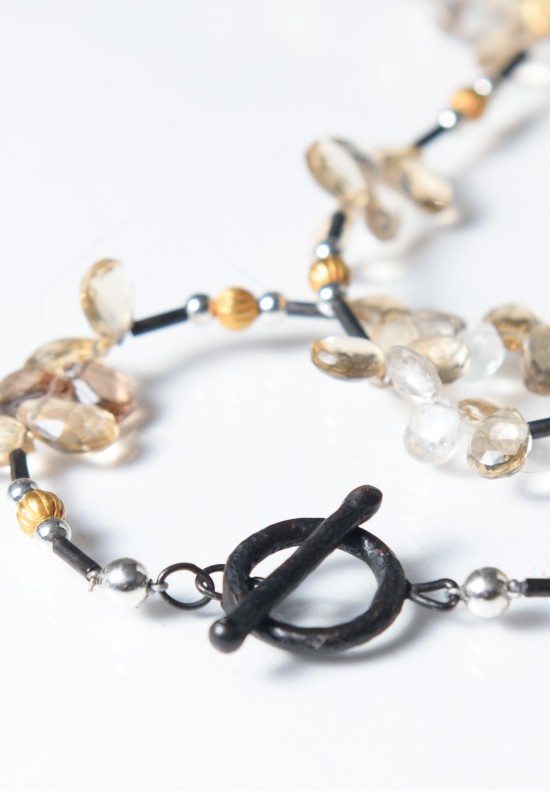 Greig Porter Champagne Quartz & Zircon Necklace	