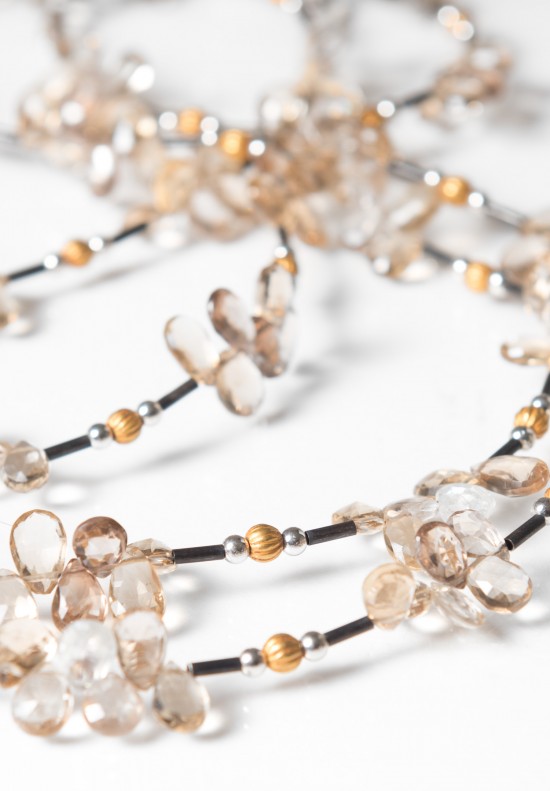 Greig Porter Champagne Quartz & Zircon Necklace	