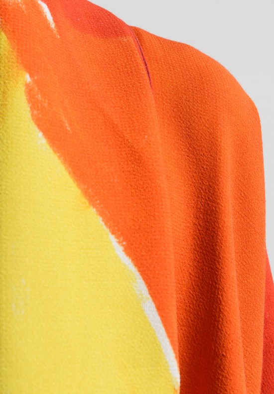 Daniela Gregis Special Print Shawl Collar Jacket in Multi-Color	
