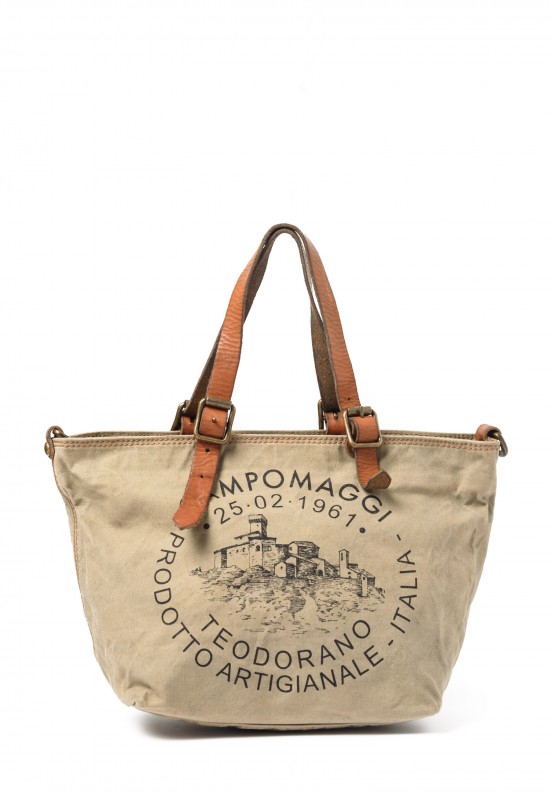 Campomaggi Small Canvas Bag in Beige	