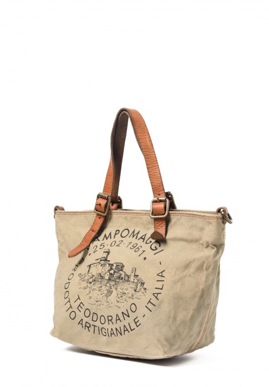 Campomaggi Small Canvas Bag in Beige | Santa Fe Dry Goods . Workshop ...