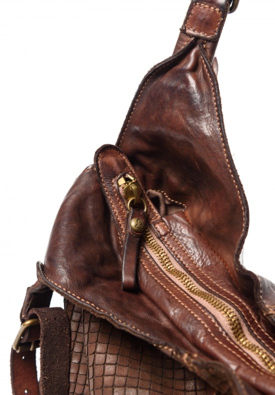 Campomaggi Scored Leather Hobo Bag in Dark Brown | Santa Fe Dry Goods ...