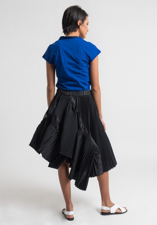 Sacai Pleated Classic Shirting Skirt in Black	