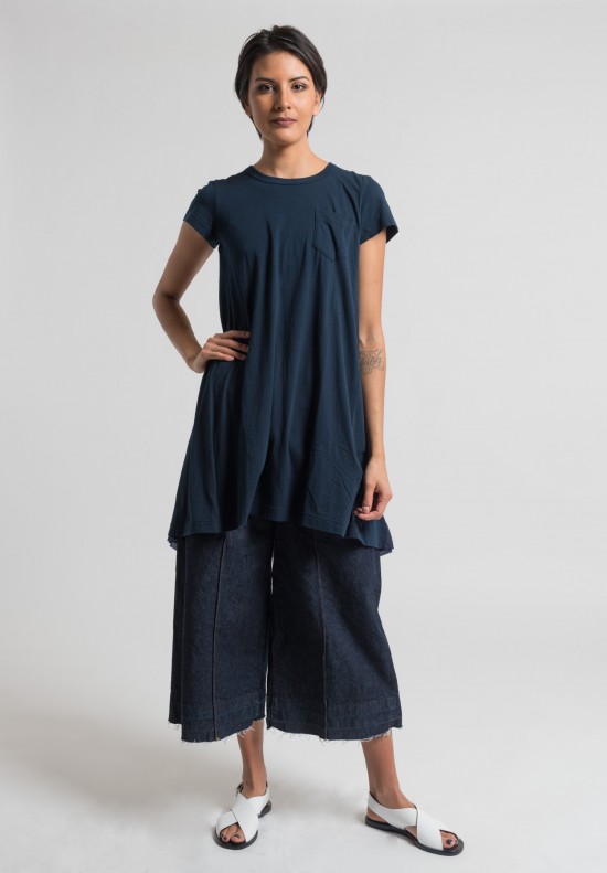 Sacai Over-Dyed Jersey Pleated Insert Tunic in Navy | Santa Fe Dry ...