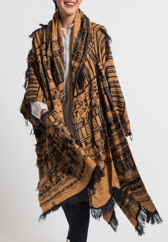 Etro Runway Silk Knit Fringe Poncho	