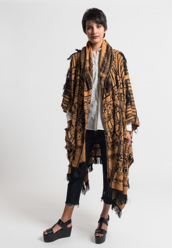 Etro Runway Silk Knit Fringe Poncho	