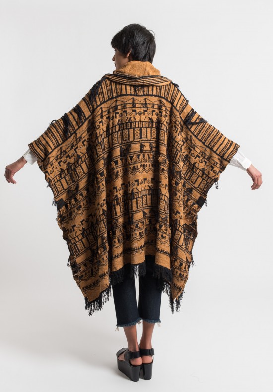 Etro Runway Silk Knit Fringe Poncho	