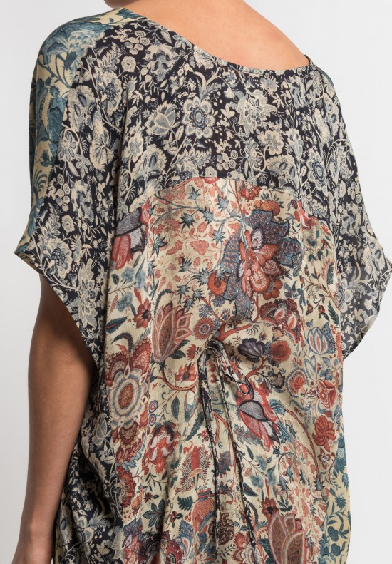 Gary Graham Patched Indienne Floral Dress in Multi | Santa Fe Dry Goods ...