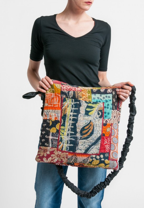 Mieko Mintz 5-Layer Vintage Cotton Messenger Bag in Multi	