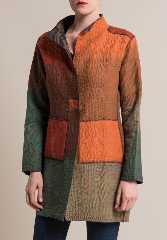 Mieko Mintz Landscape Print Medium Coat in Brown