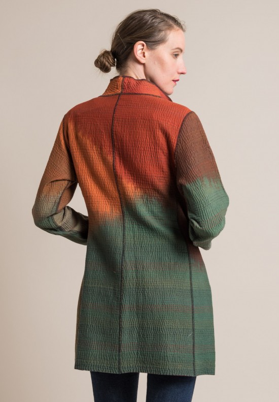 Mieko Mintz Landscape Print Medium Coat in Brown