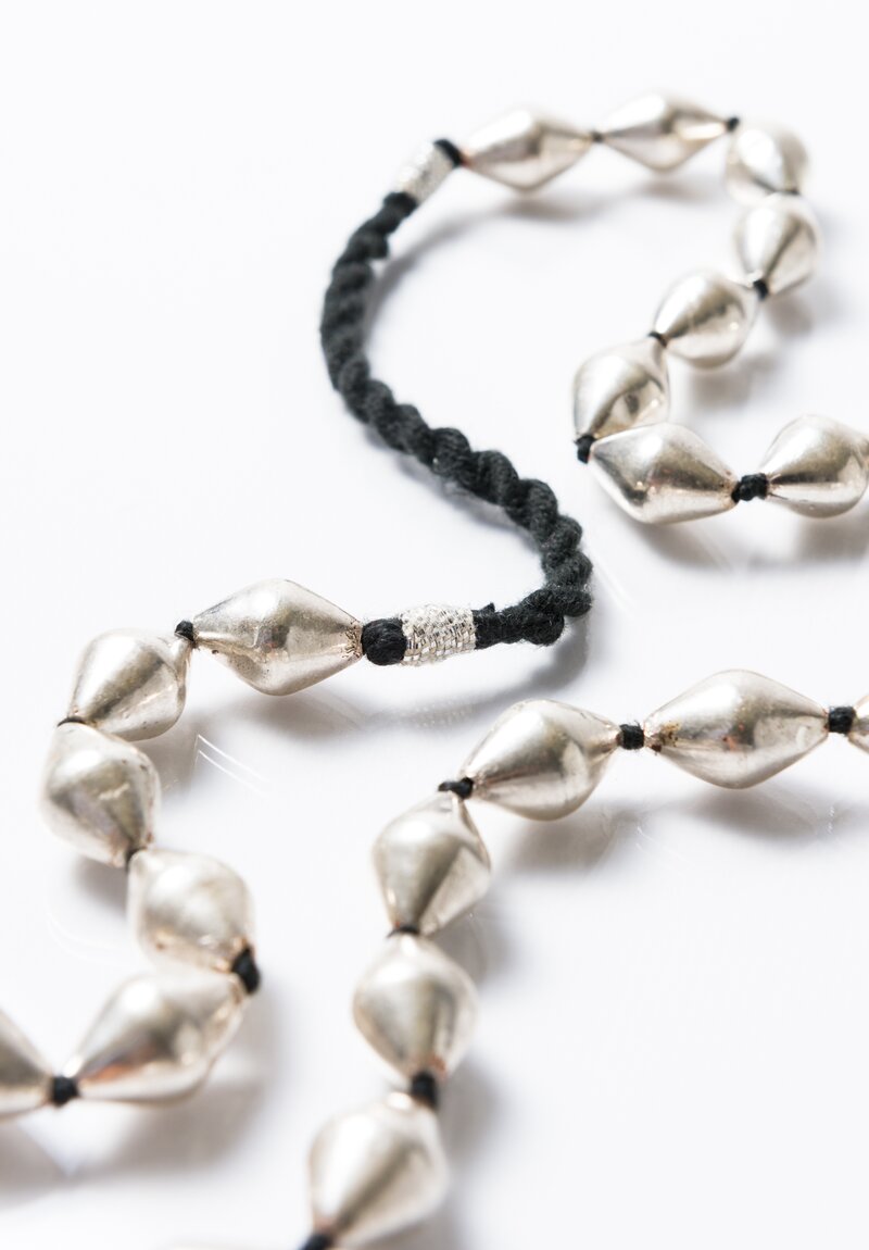 Shobhan Porter Vintage Short Silver Dholki Beads Necklace