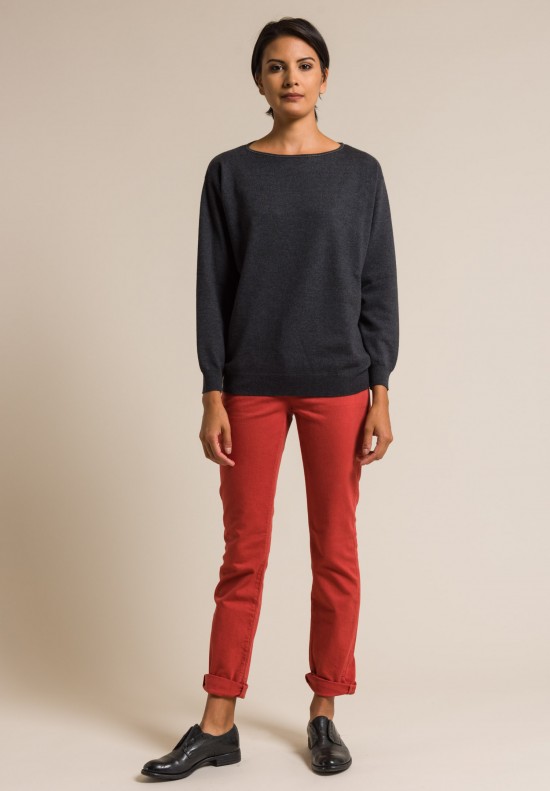 Brunello Cucinelli Cotton Skinny Jeans in Red