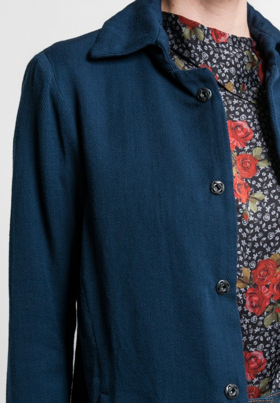 Geoffrey B Small Handmade Tailored Blouson Jacket in Washed Navy 