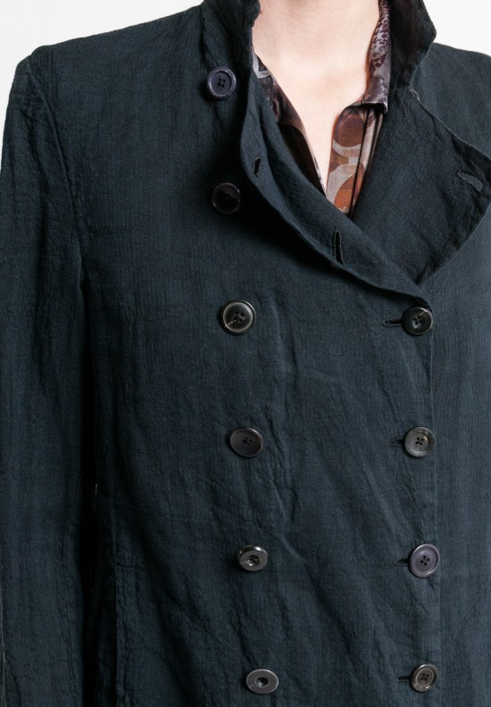 Geoffrey B Small Handmade Organic Silk and Linen Double Breasted Jacket ...