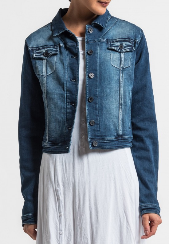 Rundholz Black Label Stretch Cotton Denim Jacket in Blue	