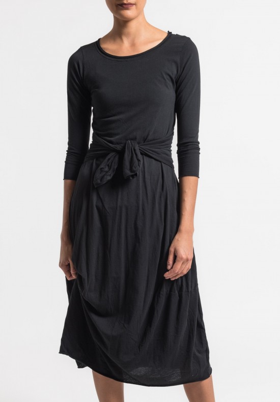 Rundholz Black Label Lightweight Back Tie Dress in Black	