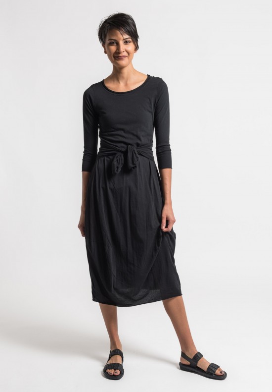 Rundholz Black Label Lightweight Back Tie Dress in Black	