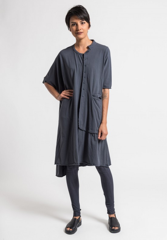 Rundholz Black Label Cotton Oversized A-Line Dress in Atlantic | Santa ...